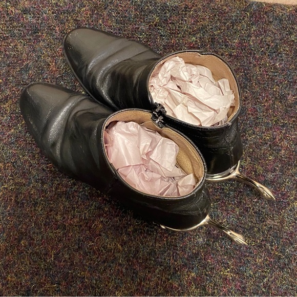 Vintage Men’s Lloyd Black Leather Chelsea Boots Silver Spurs Sz 44 Size 9.5 10 - Picture 6 of 9